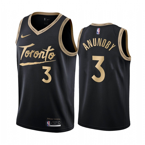 Men's Toronto Raptors #3 OG Anunoby Black NBA City Edition New Uniform 2020-21 Stitched Jersey